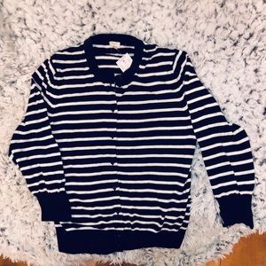 NWT J. Crew Navy Blue and White Striped Sweater